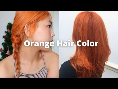 ย้อมผมสีส้ม ด้วยตัวเอง!! 🍊 + กัดโคนผมดำ... ORANGE hair color! | kamkanwaa