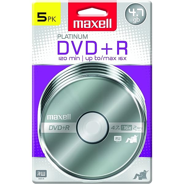 Amazon.Com: Maxell – 639031, Platinum Dvd+R - High Capacity Write-Once  Discs For Videos & Digital Storage - 4.7Gb Storage With 16X Write Speed Up  To 120 Min, Exceptional Archival Life – Pack 5 : Electronics