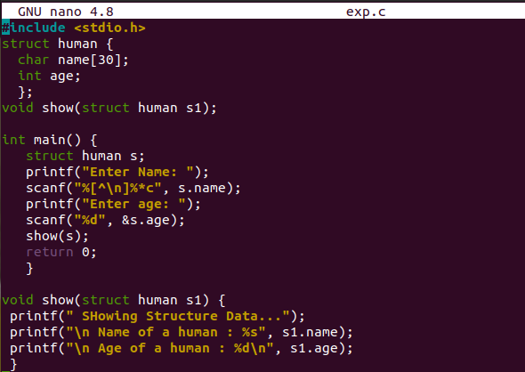 How To Pass A Struct To A Function In C