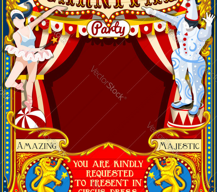 Circus Carnival Theme Vintage 2D Aurielaki Vector Image