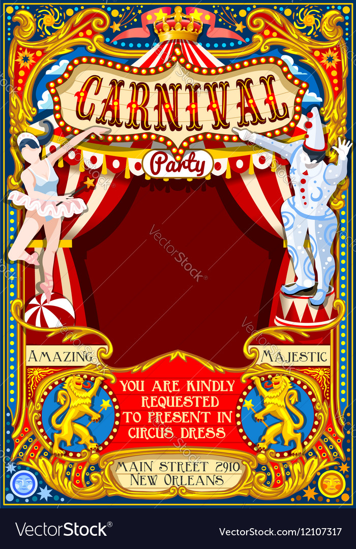 Circus Carnival Theme Vintage 2D Aurielaki Vector Image