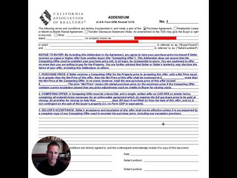 Escalation Clause & Escalation Addendum | California Association Of  Realtors - Youtube