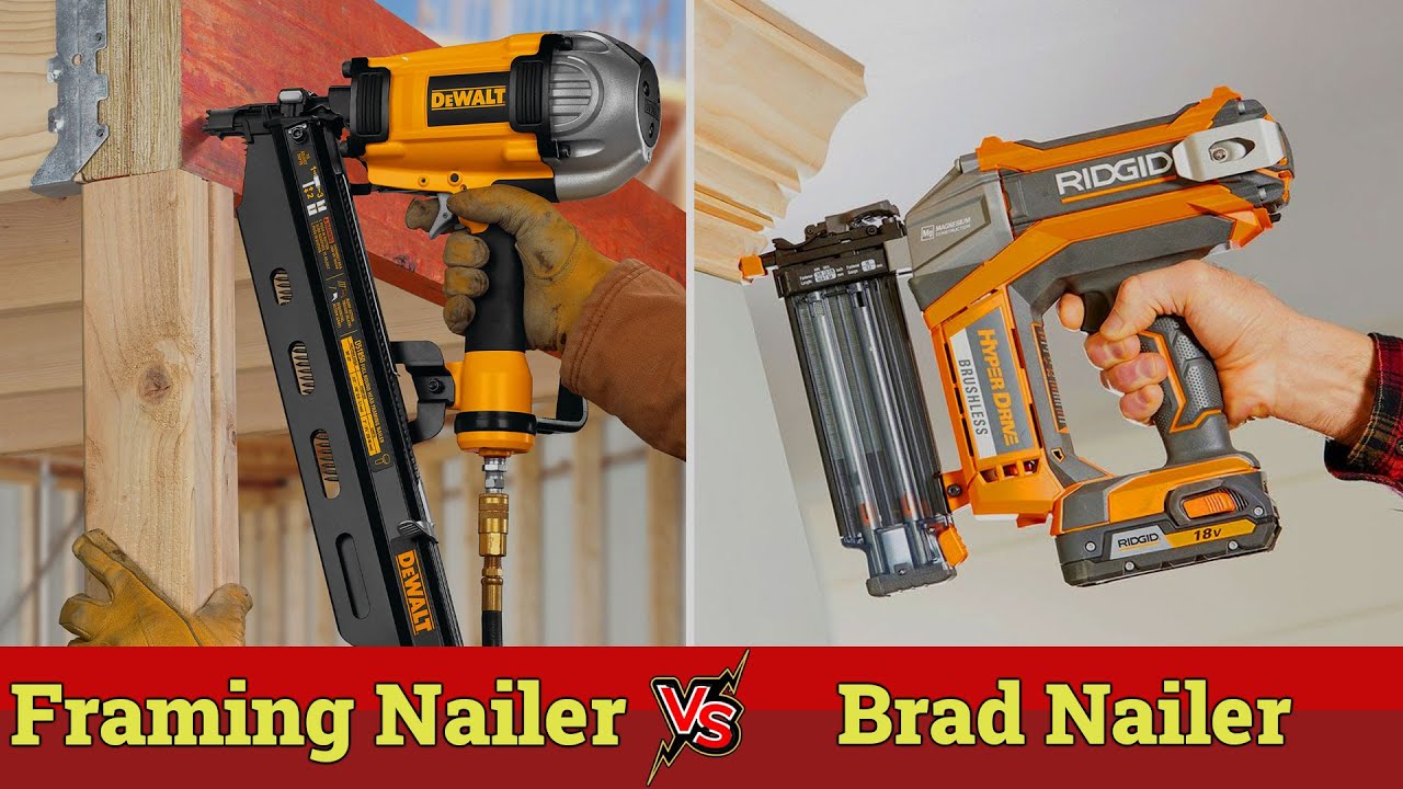 Framing Nailer Vs Brad Nailer - Youtube