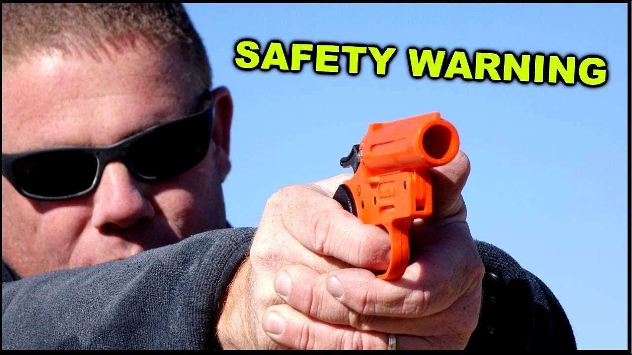 Live Shotgun Shell In Plastic Flare Pistol - What Happens? - Youtube