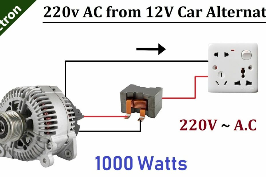 220V Ac From 12V 90 Amps Car Alternator 1000W Diy - Youtube