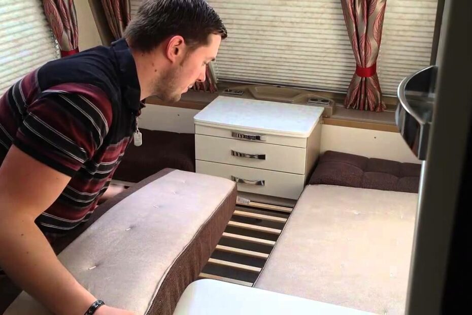 How To Make Up The Front Double Bed In A Caravan - Youtube