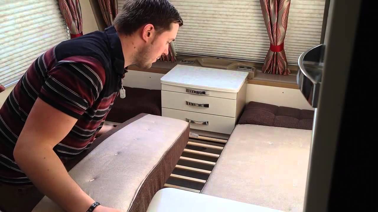 How To Make Up The Front Double Bed In A Caravan - Youtube