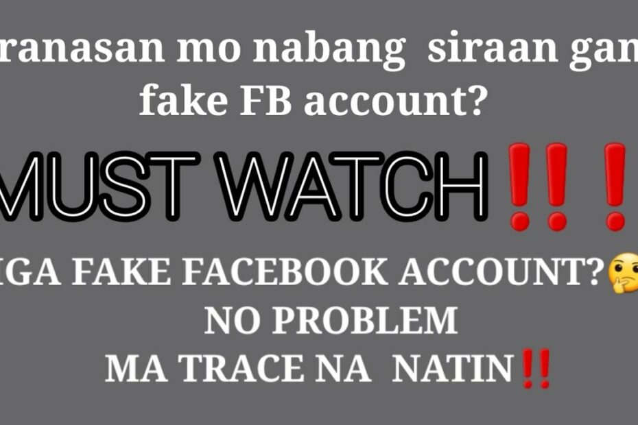 How To Trace Fake Facebook Account Owner - Youtube