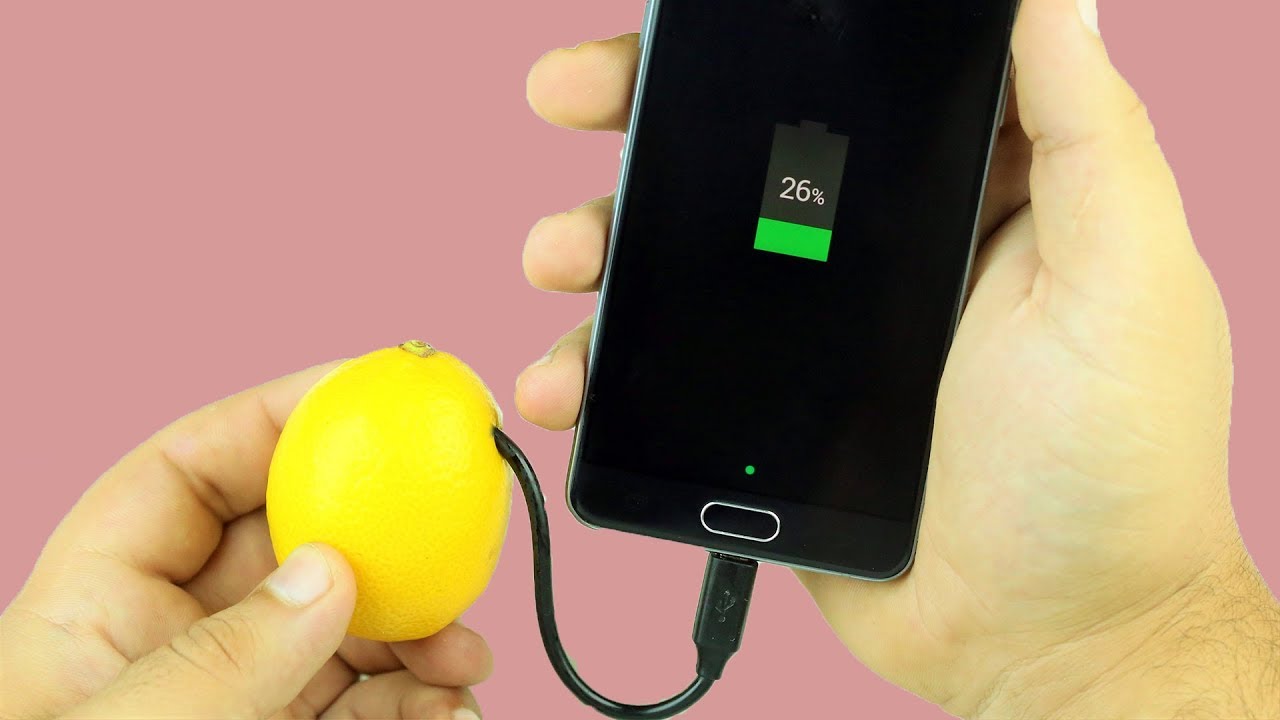 Charge Phone With Lemon In 10 Seconds 100% - Youtube