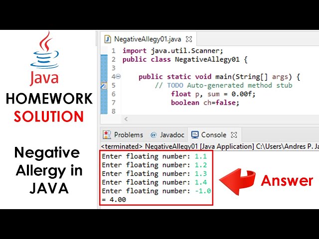 Java Homework: Negative Allergy| Floating-Point Values (Decimal Numbers)  Using The Do..While() Loop. - Youtube